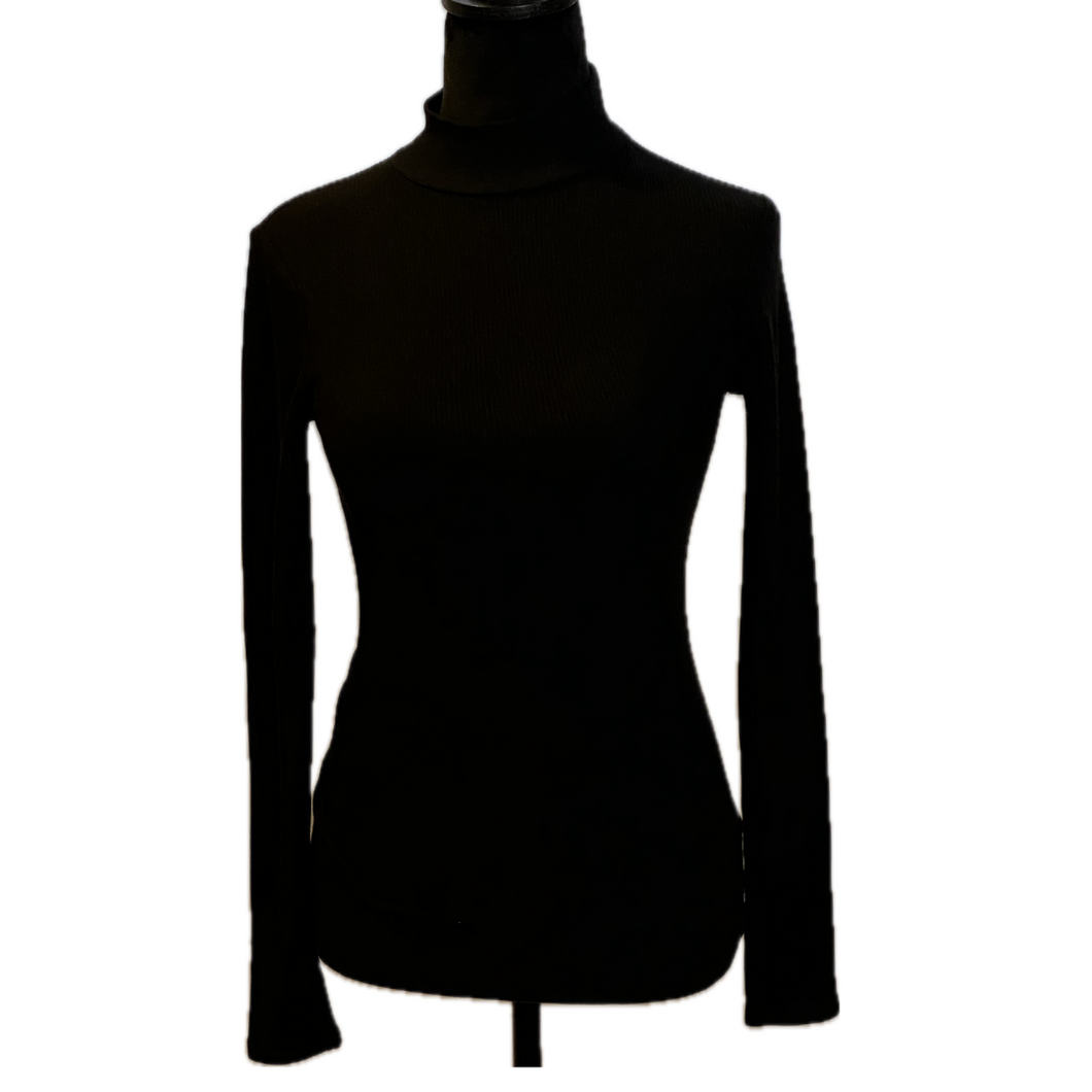 Black Ribbed Turtleneck (NEW)