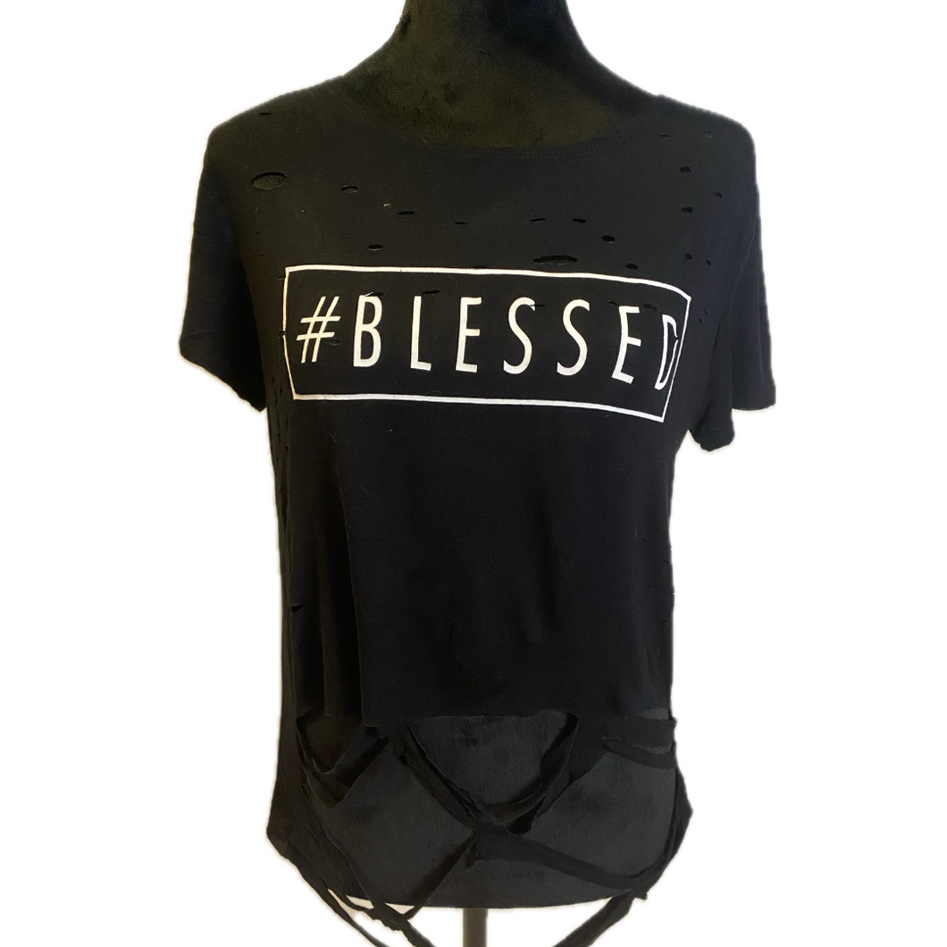 Jasmine Rayon/CottonDistressed Short Sleeve 