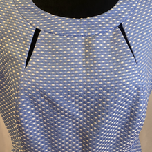 Load image into Gallery viewer, Blue and White Pattern Dress with Belt (NEW)
