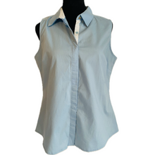 Load image into Gallery viewer, Harve Benard Light Blue Collard Sleeveless Shirt (NEW)
