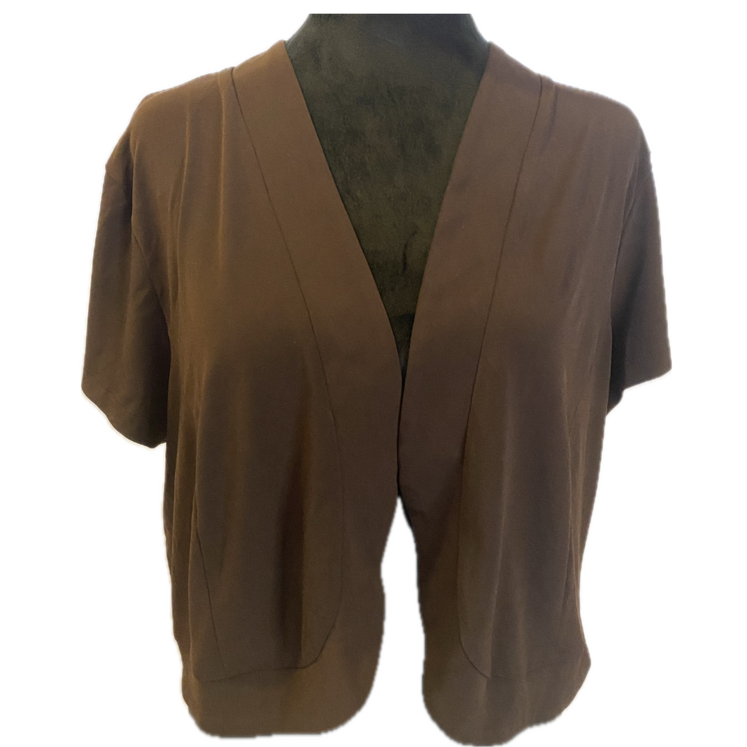 Brown Short Sleeve Crop top Coverup (NEW)
