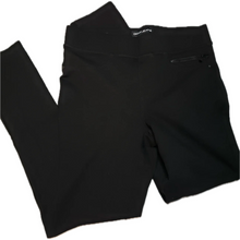 Load image into Gallery viewer, DKNY Black Stretch Pants W/ Zipper Pocket (NEW)
