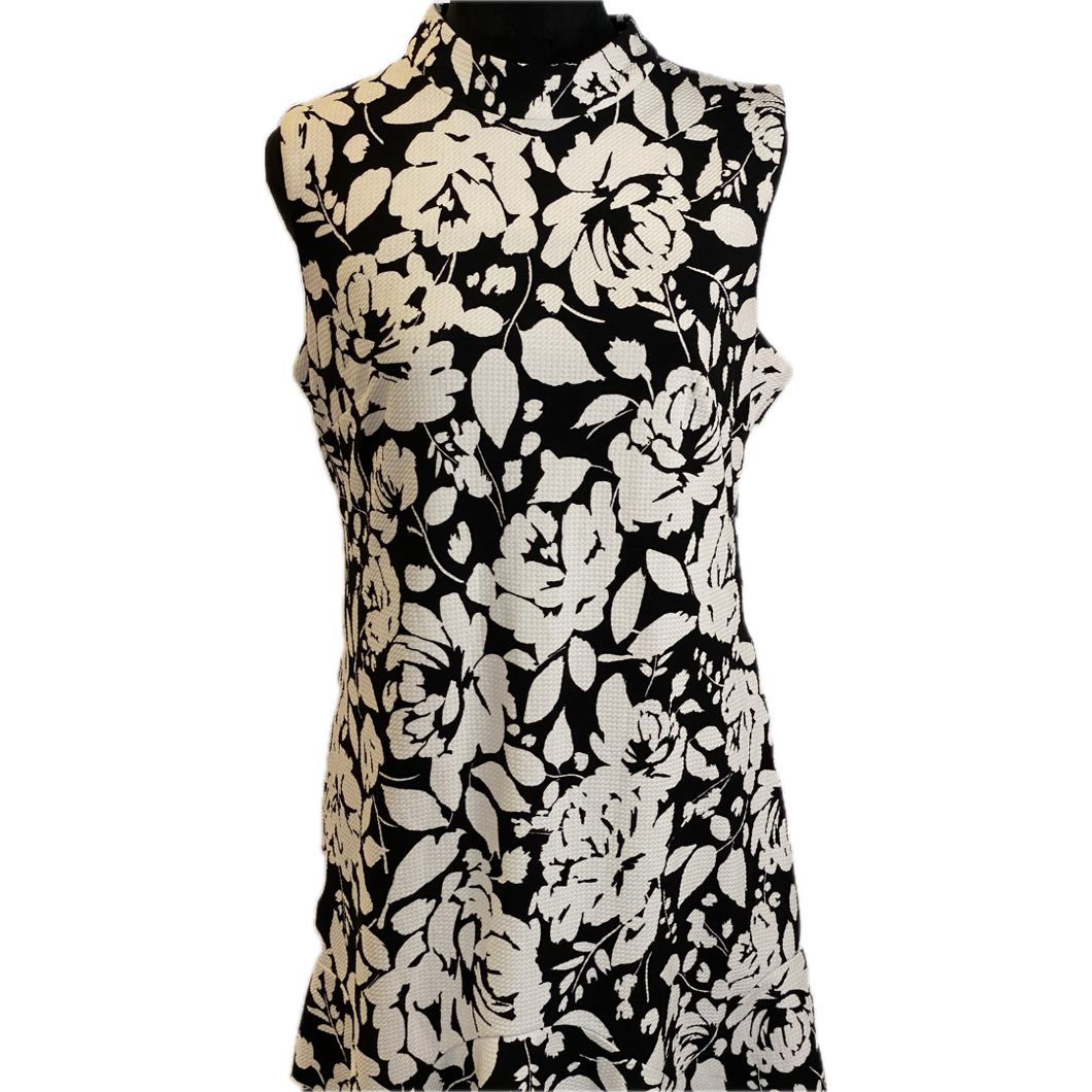 Black and White Floral Print Dress (NEW)