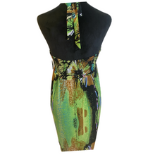 Load image into Gallery viewer, Green and Brown Print Halter Dress (NEW)
