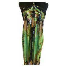 Load image into Gallery viewer, Green and Brown Print Halter Dress (NEW)
