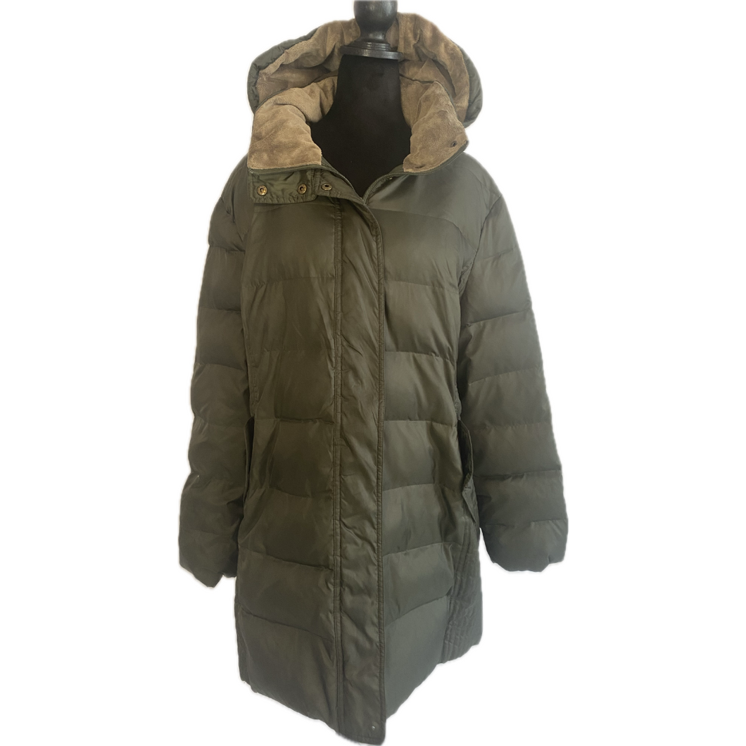 Nautica Army Green Puffy Coat with Hood (NEW)