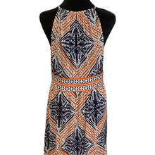 Load image into Gallery viewer, Orange and Blue Sleeveless Halter Dress (NEW)

