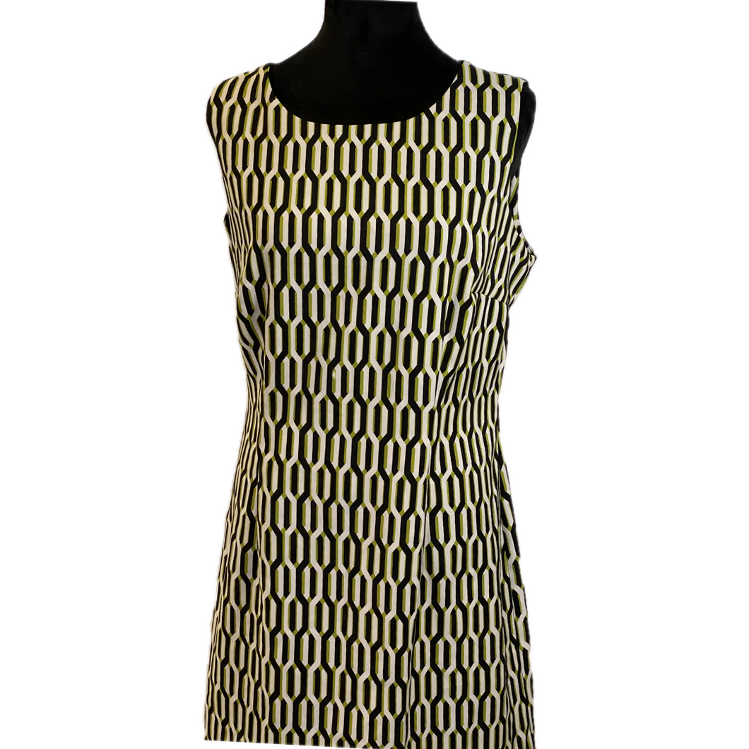 Black and White Hexagon Print Dress (NEW)