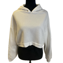 Load image into Gallery viewer, White Long Sleeve Cropped Hoodie (NEW)
