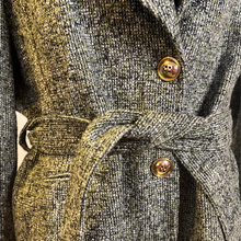Load image into Gallery viewer, Black &amp; White Waist Length Jacket w/ Gold Buttons &amp; Belt (NEW)
