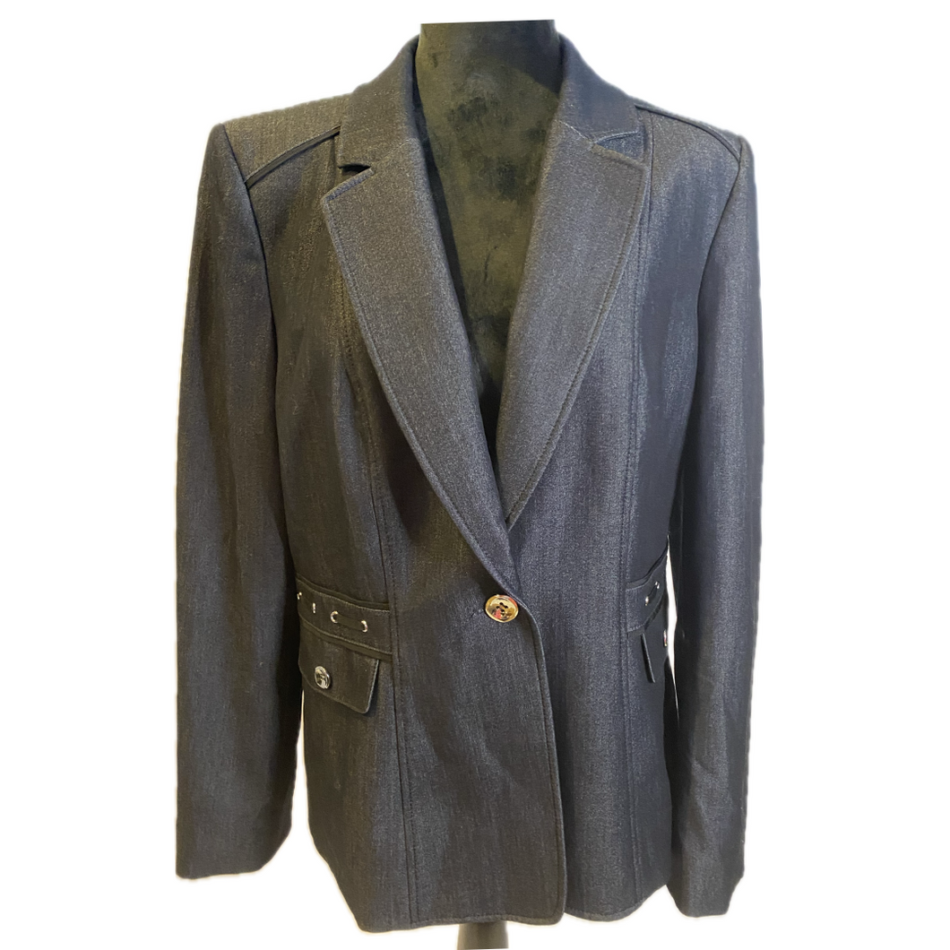 Blue Suit Jacket w/ Front Pocket Illusion (NEW)