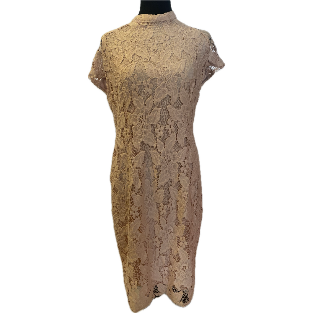 Peach Lace Dress Fully Lined (NEW)