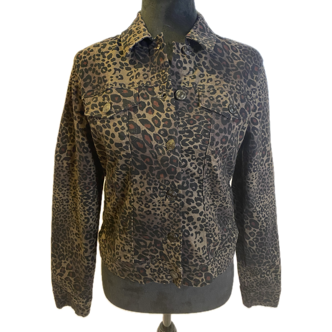 Nine West Leopard Jean Jacket (NEW)