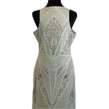 Load image into Gallery viewer, White and Tan Sleeveless Motif Dress (NEW)
