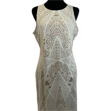 Load image into Gallery viewer, White and Tan Sleeveless Motif Dress (NEW)
