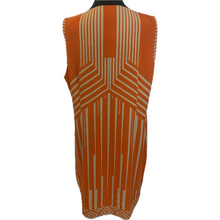 Load image into Gallery viewer, Orange and White Pattern Sleeveless Dress (NEW)
