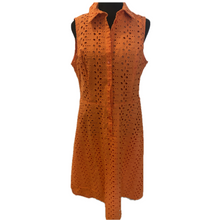 Load image into Gallery viewer, Orange Sleeveless Eyelet Dress (NEW)
