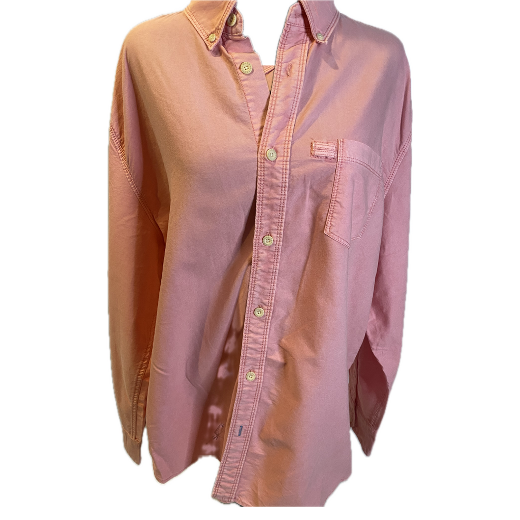 Pink Button Front Collared Shirt (NEW)