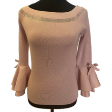 Load image into Gallery viewer, Pink Bell Sleeve Blouse with Bows (NEW)
