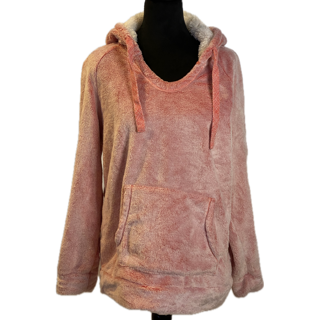 Pink Plush Pullover Hoodie W/Front Pocket (NEW)