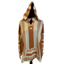 Load image into Gallery viewer, Orange/White Long Sleeve Poncho Hoodie (NEW)
