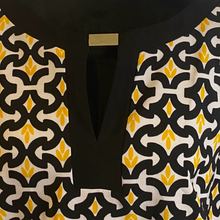 Load image into Gallery viewer, Black, White and Yellow Pattern Dress (NEW)
