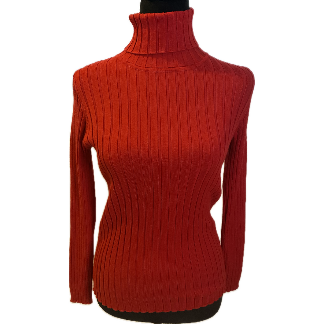 Red Ribbed Turtle Neck (NEW)