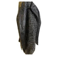 Load image into Gallery viewer, Black/White Jacket w/ Leather Like Sleeves &amp; Knitted Torso (NEW)
