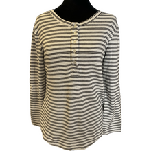 Load image into Gallery viewer, Vintage America Black And White Striped Long Sleeve Shirt (NEW)
