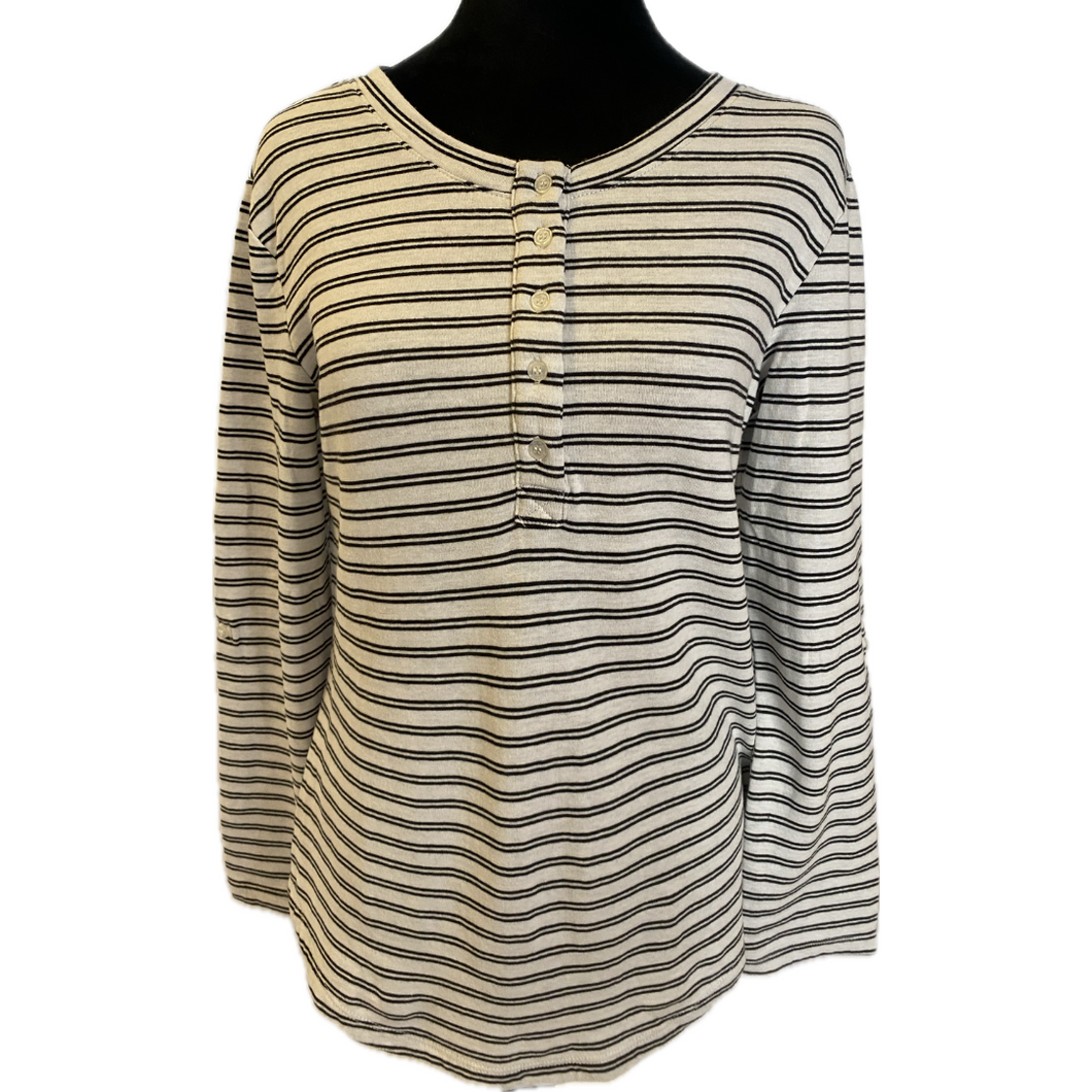 Vintage America Black And White Striped Long Sleeve Shirt (NEW)
