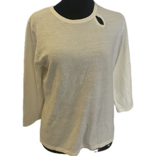 Load image into Gallery viewer, Cream 3/4 Sleeve Sweater with Peekaboo (NEW)
