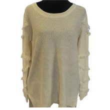 Load image into Gallery viewer, Off White Sweater with Fringe (NEW)

