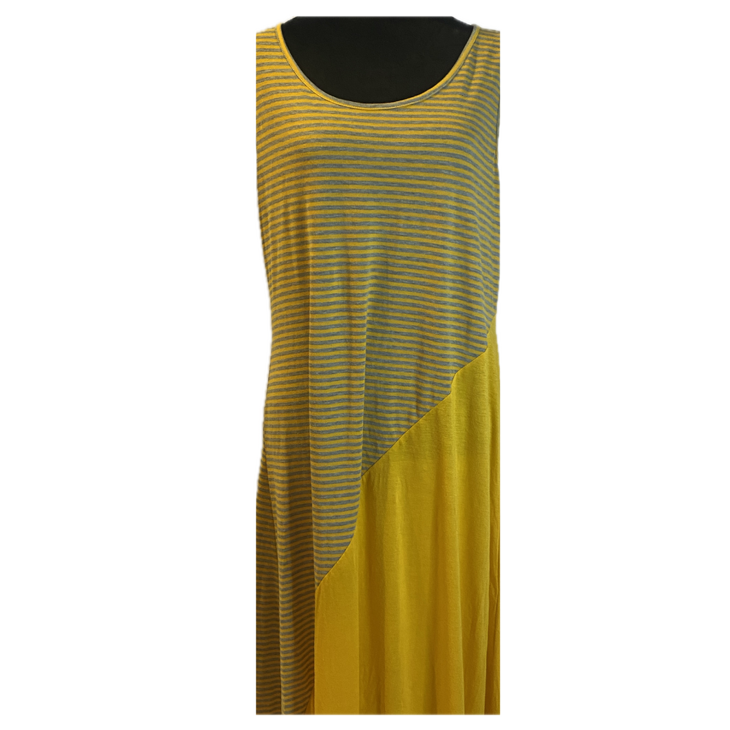 grey and yellow dress Gray Wedding: Best Bridal Party Ever! Yellow and Grey Striped Dress