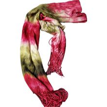 Load image into Gallery viewer, Pink &amp; Green Scarf W/ Fringes (NEW)

