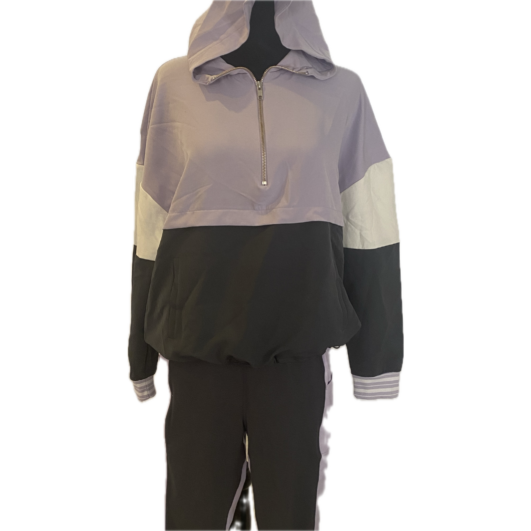 Lilac, White and Black Jogger Set (NEW)