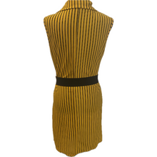 Load image into Gallery viewer, Yellow and Black Striped Belted Dress (NEW)
