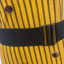 Load image into Gallery viewer, Yellow and Black Striped Belted Dress (NEW)
